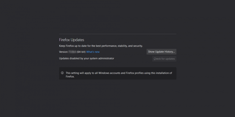 Disabling Firefox update