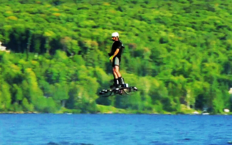A spooky hovering ride on a hoverboard in United States
