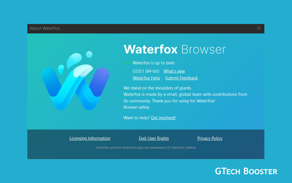 Waterfox Current G5.1.10 download the new version