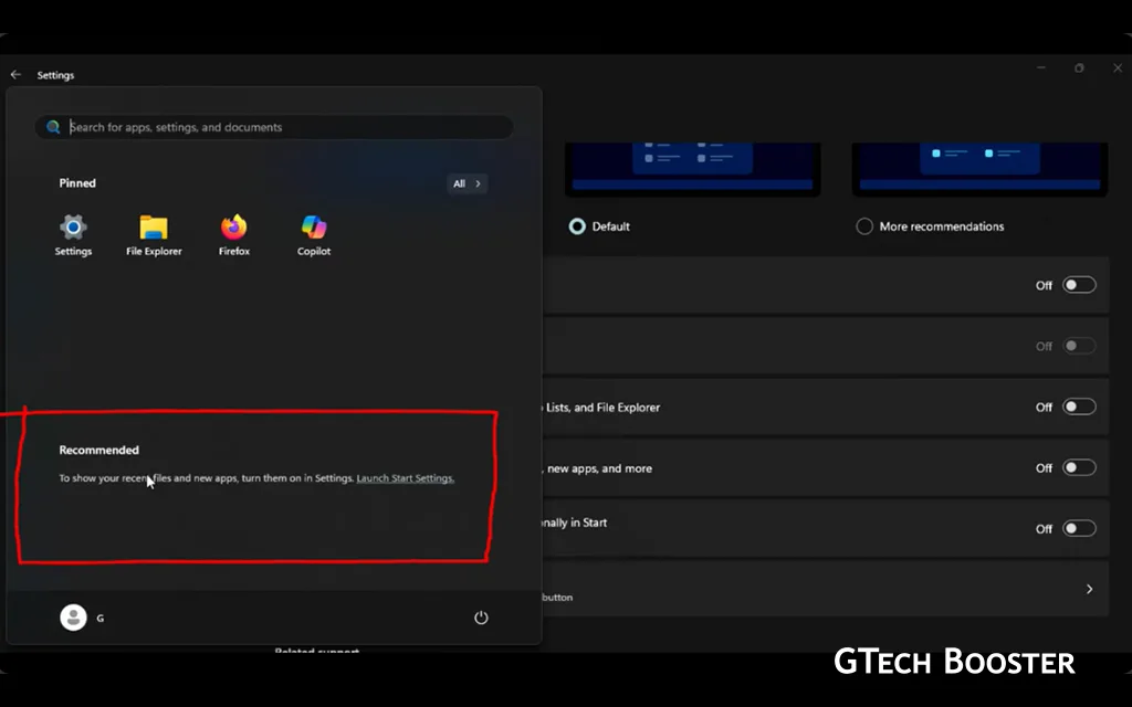 How-to-get-rid-of-Recommended-apps-and-recently-opened-files-in-Windows-11