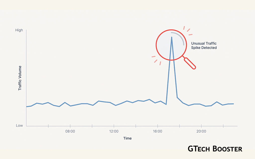 sudden,-unusual-spike-in-an-otherwise-steady-traffic-pattern