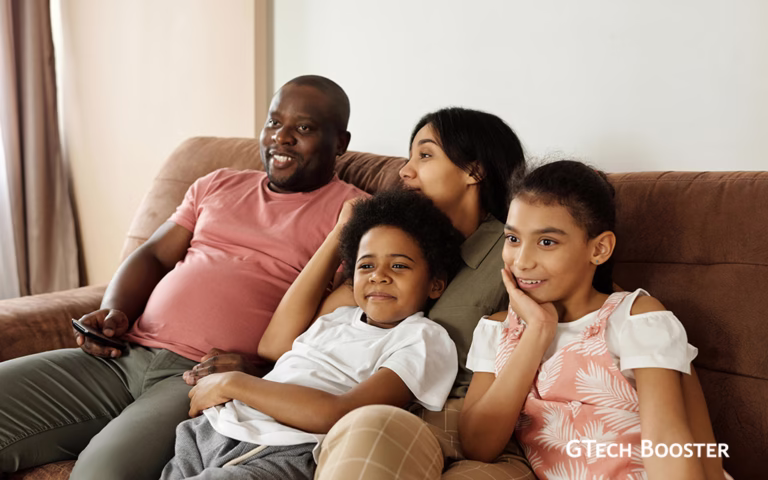 the family watching-tv